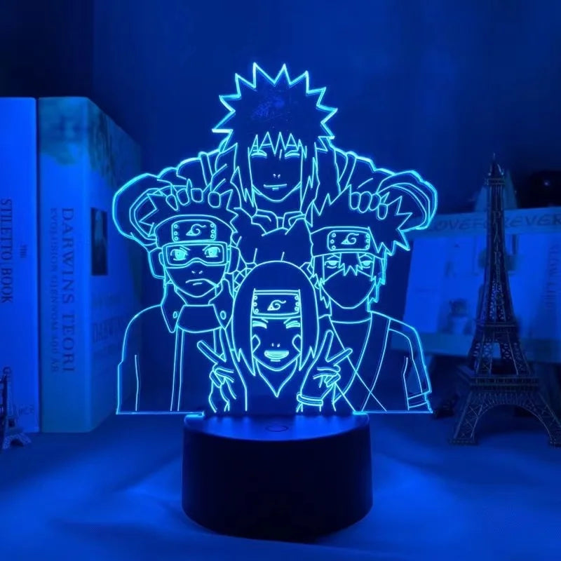 Luminária 3D LED Naruto – Minato Namikaze (Relâmpago Amarelo de Konoha)