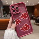Case Akatsuki – Nuvem Vermelha Soft Shield para iPhone | Estilo Naruto & Proteção Antichoque