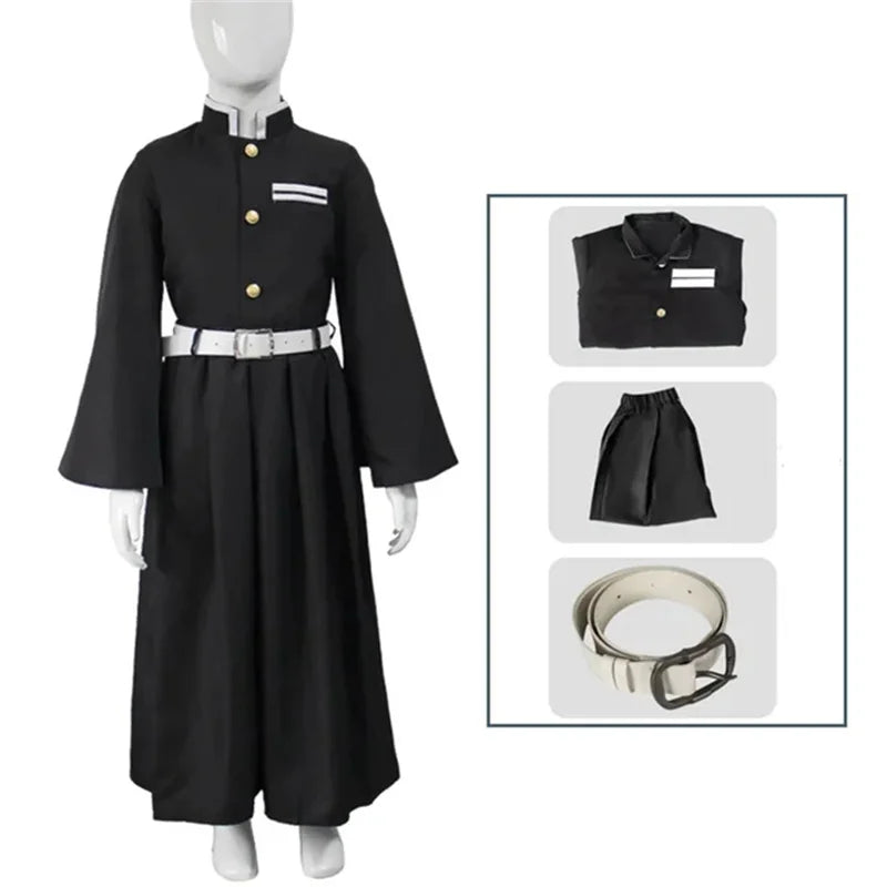 Kimono Demon Slayer – Zenitsu / Giyu / Tanjiro / Nezuko | Cosplay Adulto e Infantil | Anime Kimetsu no Yaiba