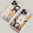 Case Demon Slayer Cute Edition – Transparente Premium para iPhone | TPU Flexível & Proteção