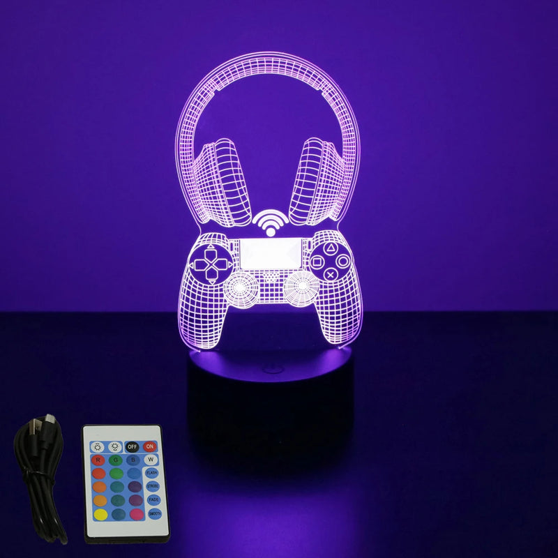 NEON GAMER 3D Lamp LED Night Light Gaming Setup RGB Children's Lamps Gamer Room Decoration Bedroom Table Lamp Personalized Gifts
