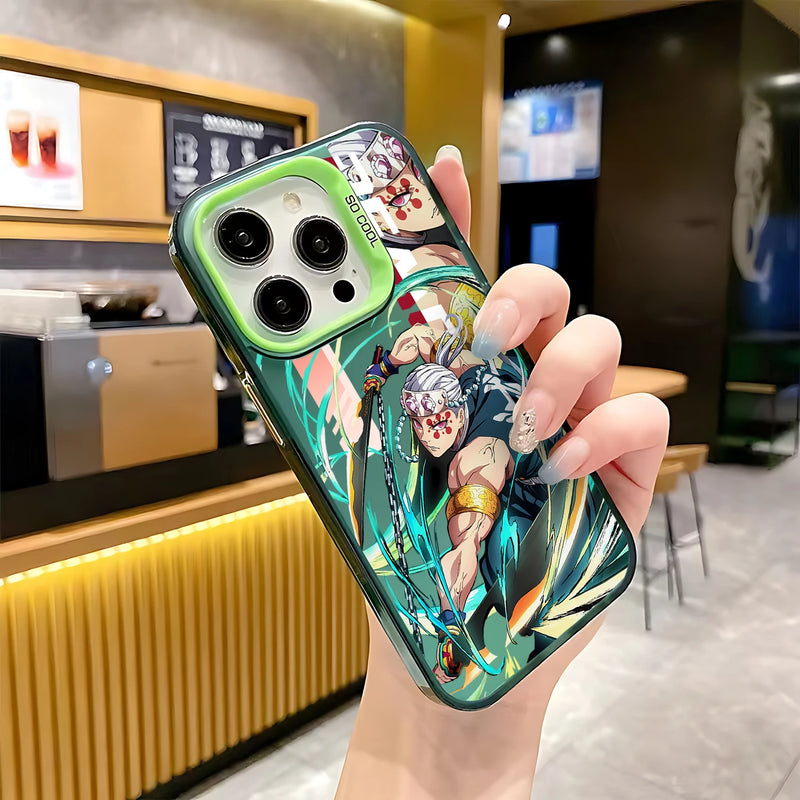 Case Demon Slayer – Silicone Matte Shockproof para iPhone | Estilo Anime & Proteção Reforçada
