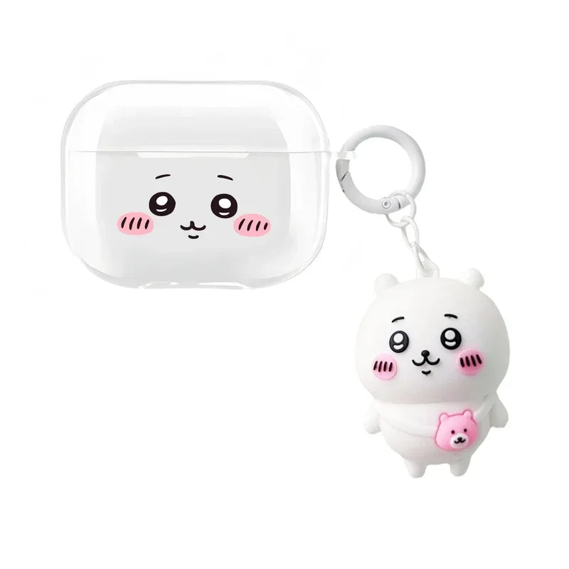 Case AirPods Chiikawa – Transparente com Pingente | AirPods 1/2/3/4/Pro/Pro 2/Pro 3