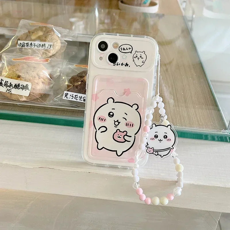 Case Chiikawa – Carteira + Cordão | Estilo Kawaii & Funcionalidade Premium para iPhone