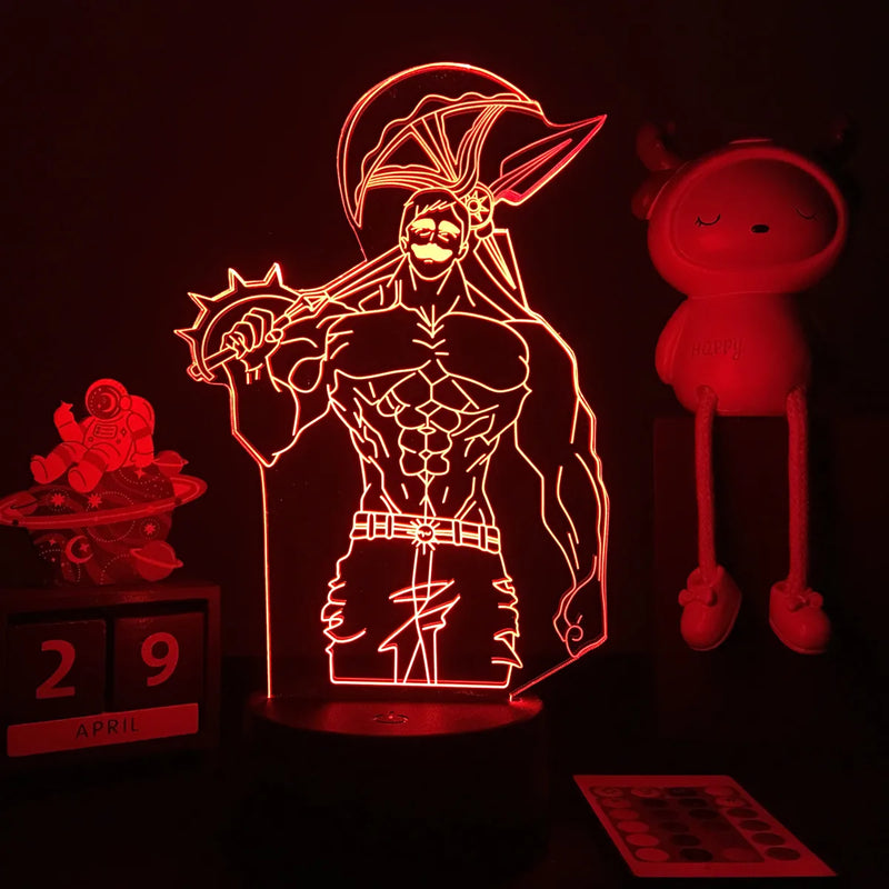 Luminária 3D LED The Seven Deadly Sins – Meliodas e Companhia