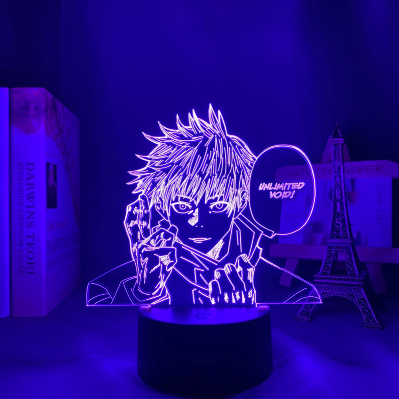 Luminária 3D LED Jujutsu Kaisen – Gojo, Itadori, Megumi & Toji