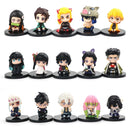 Demon Slayer Figure Set – 15pcs Q Version Sitting Figures, PVC Colecionável