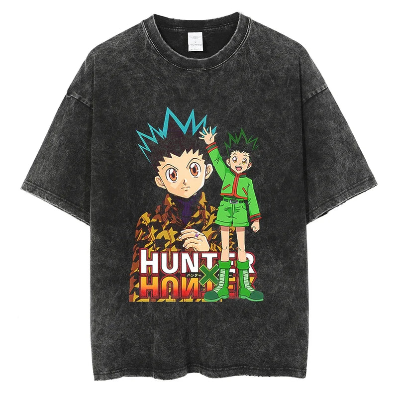 Camiseta Oversized Hunter×Hunter Kurapika Estilo Streetwear Vintage Unissex