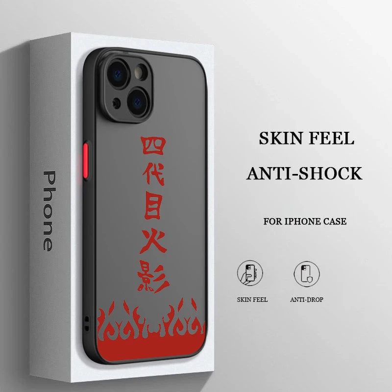 Case Naruto – Nuvem Vermelha Matte Transparente para iPhone | Estilo Premium & Proteção Leve