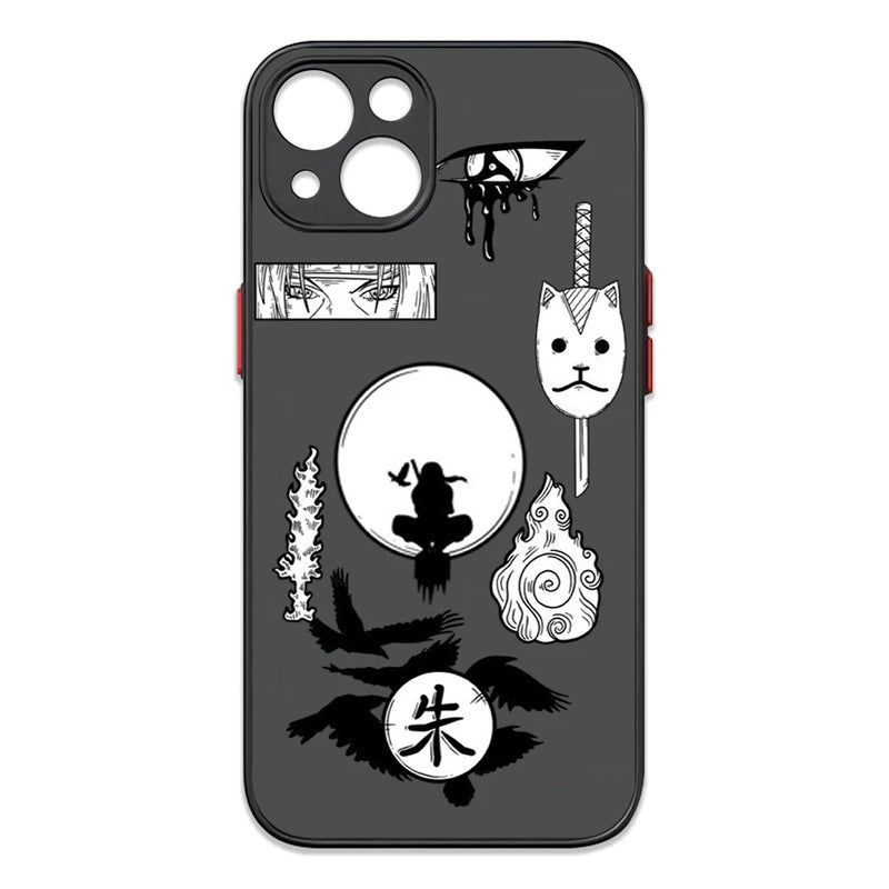 Case Naruto – Nuvem Vermelha Matte Transparente para iPhone | Estilo Premium & Proteção Leve
