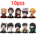 Demon Slayer Figure Set – 10pcs Q Version Sitting Figures, PVC Colecionável