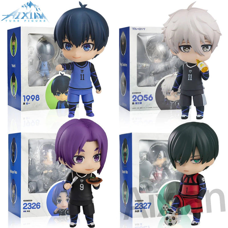 Blue Lock Figures – Aixlan, Mikage, Rin, Isagi, Action Figures PVC Colecionáveis