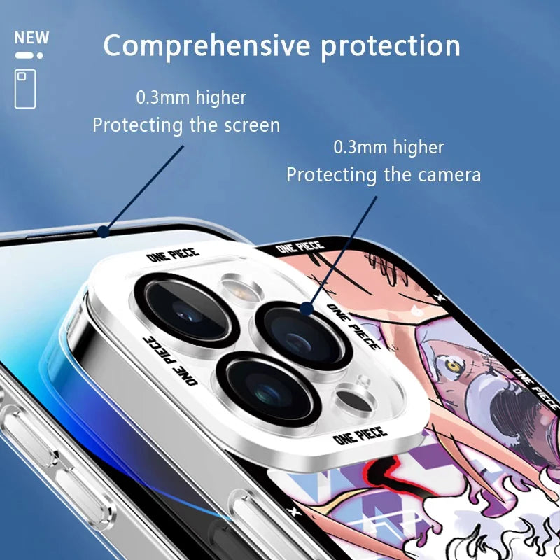 Case One Piece – Clear Silicone Shockproof para iPhone | Transparente, Estilosa & Resistente