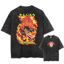 Camiseta Masculina Oversized Demon Slayer Rengoku Kyoujurou Estilo Harajuku Vintage