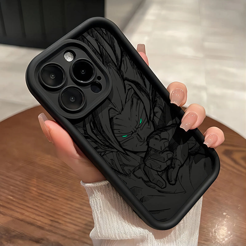 Case Dragon Ball – TPU Premium Preto para iPhone | Estilo Anime & Proteção