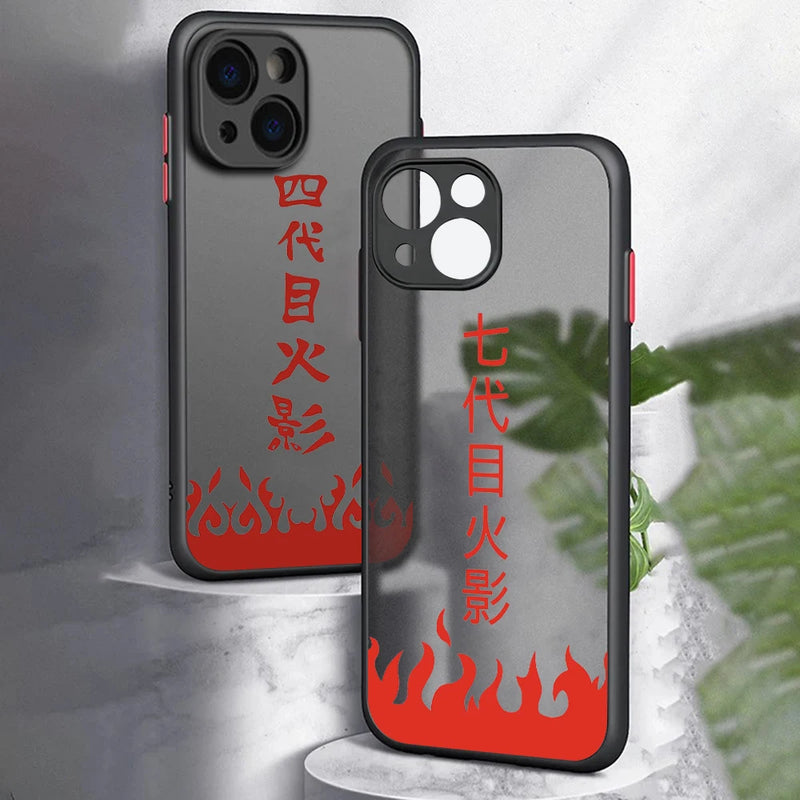 Case Naruto – Nuvem Vermelha Matte Transparente para iPhone | Estilo Premium & Proteção Leve