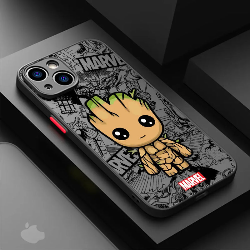 Case iPhone Marvel Cartoon – Groot / Spider-Man | Anti-Impacto Shockproof Armor
