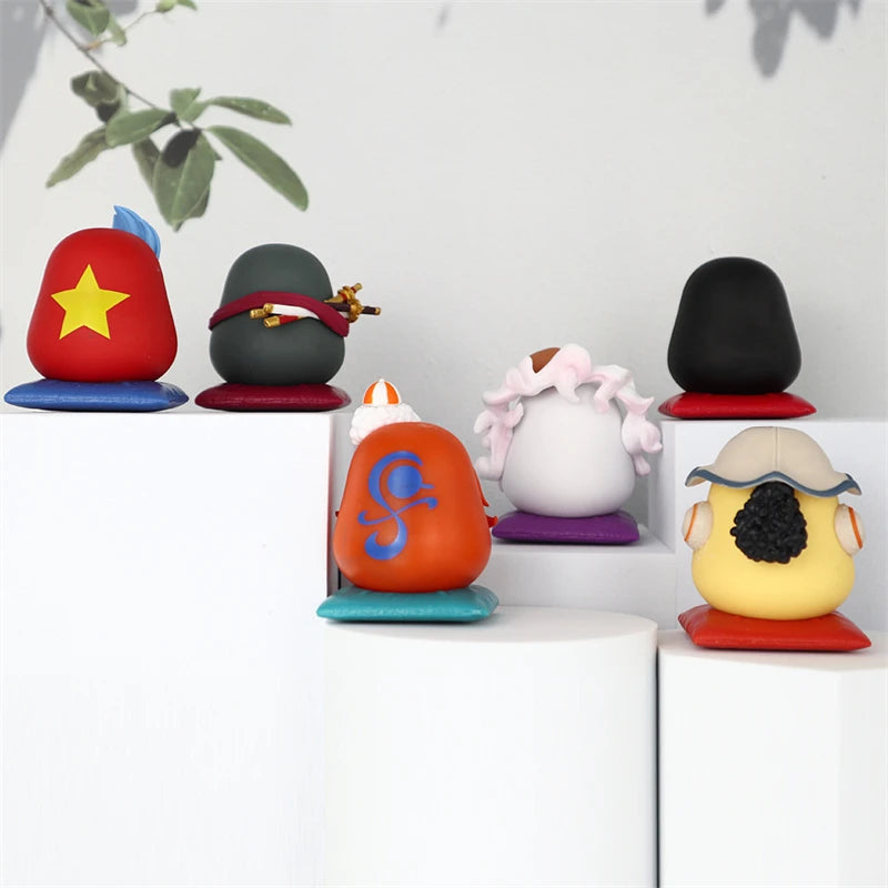 One Piece Figure Set – 6cm Q-Version Luffy, Zoro, Sanji & Nami, PVC Colecionável