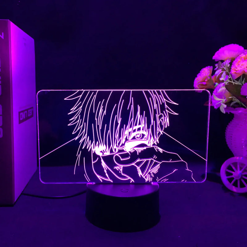 Luminária 3D LED Jujutsu Kaisen – Gojo, Sukuna e Megumi