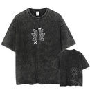 Camiseta Oversized Demon Slayer Kokushibo Estilo Harajuku Vintage Unissex