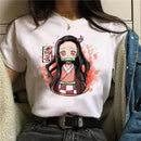 Camiseta Feminina Demon Slayer Nezuko & Tanjirou Estilo Manga Anime