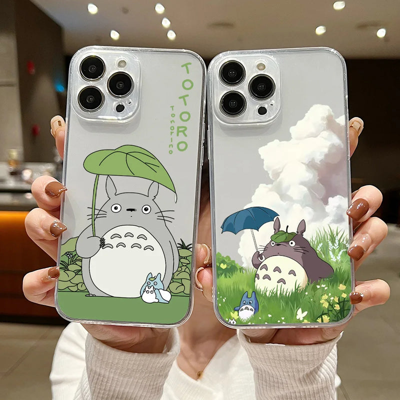 Case Totoro – TPU Transparente Premium para Samsung | Estilo Anime & Proteção Leve