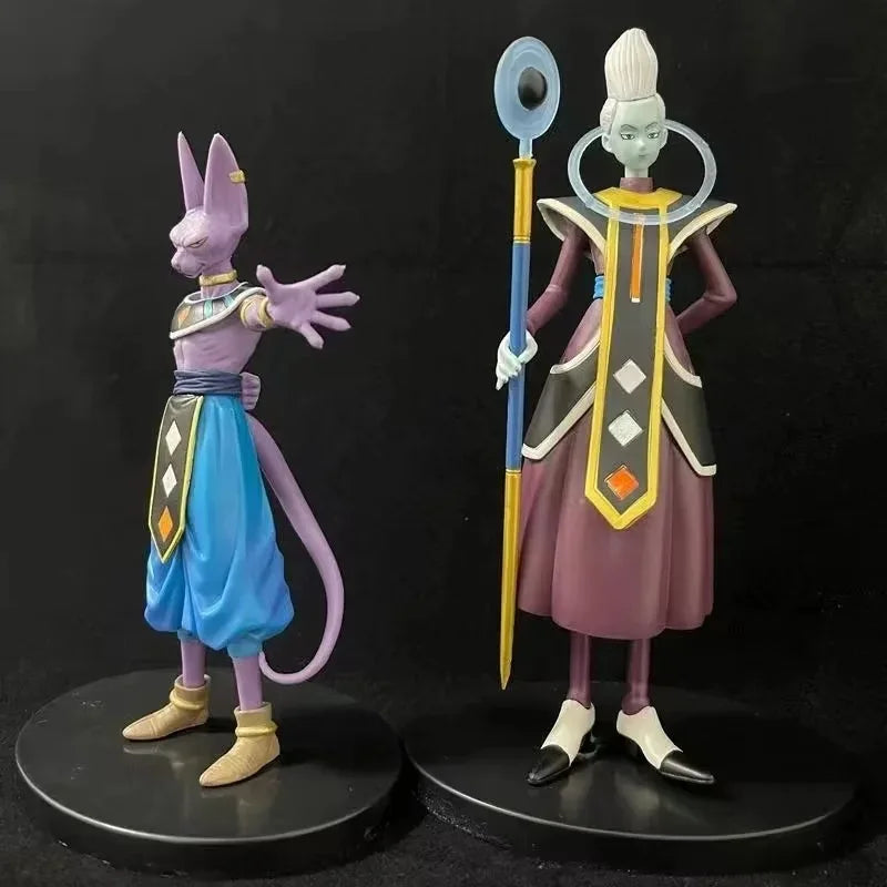 Dragon Ball Z Figure – Whis & Beerus, PVC Colecionável 10-15cm