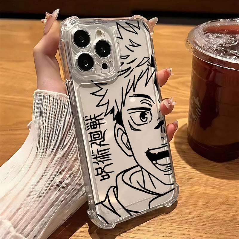 Case Gojo Satoru – Transparent Shockproof Edition para iPhone | Proteção & Estilo Jujutsu Kaisen