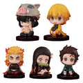 Demon Slayer Q Version 5pcs – Tanjiro, Inosuke, Zenitsu, Mini Figures Colecionáveis