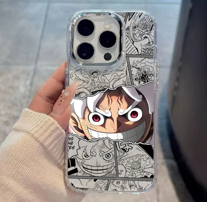 Case One Piece – Luffy Transparent Black Edition para iPhone | Estilo Premium & Proteção Leve