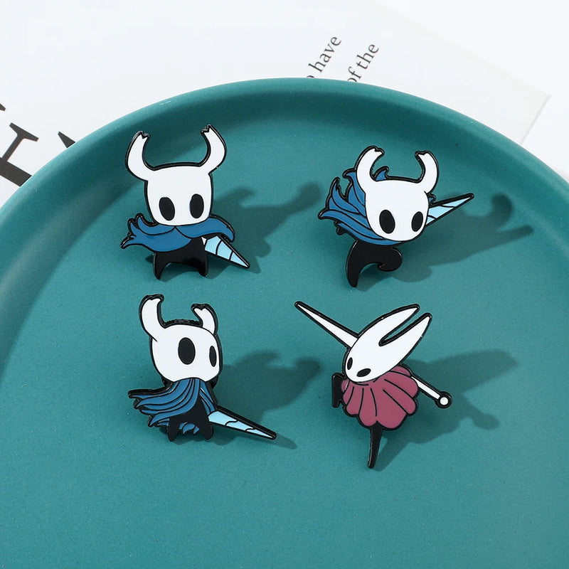 Broche Hollow Knight – Pin de Metal Esmaltado Kawaii, Acessório de Mochila e Roupa, Presente Geek e Gamer
