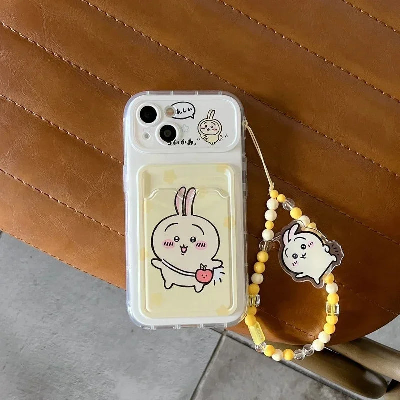 Case Chiikawa – Carteira + Cordão | Estilo Kawaii & Funcionalidade Premium para iPhone