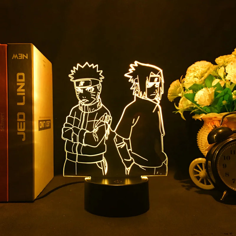 Luminária 3D LED Naruto – Minato Namikaze (Relâmpago Amarelo de Konoha)