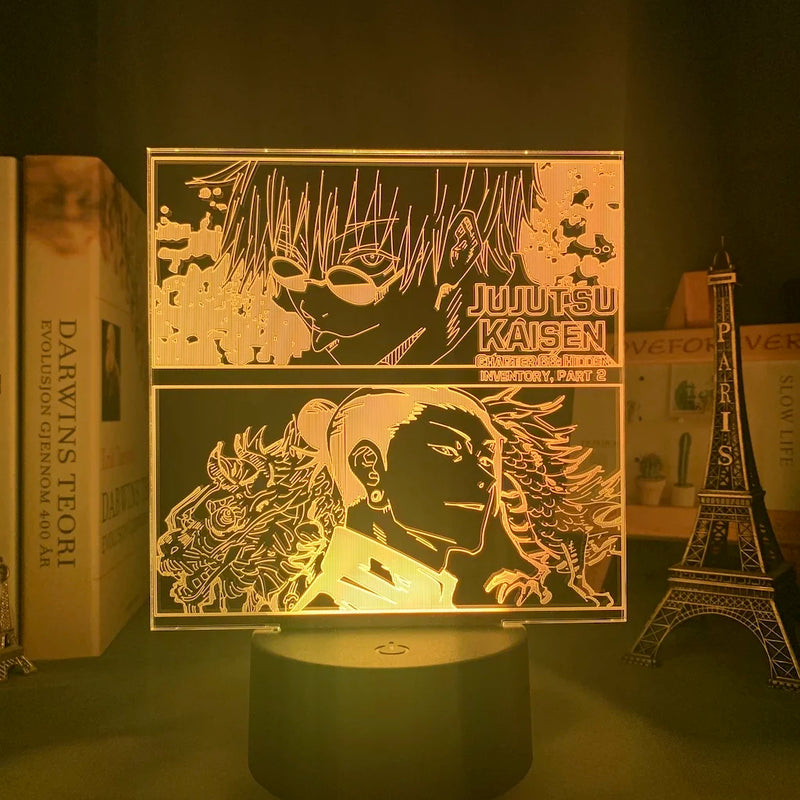 Luminária 3D LED Jujutsu Kaisen – Gojo, Itadori, Megumi & Toji
