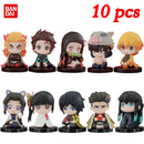 Demon Slayer Figure Set – 10pcs Q Version Sitting Figures, PVC Colecionável