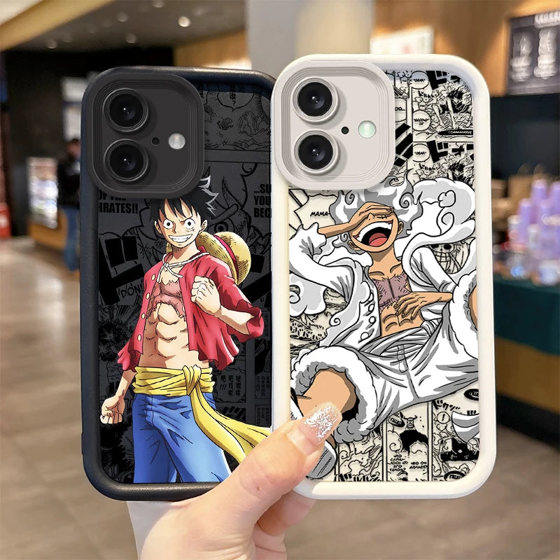 Case One Piece – Silicone Luxo Premium para iPhone | Estilo Anime & Proteção Suave