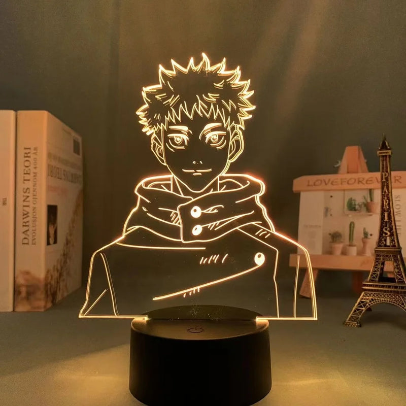 Luminária 3D LED Jujutsu Kaisen – Gojo, Sukuna e Megumi