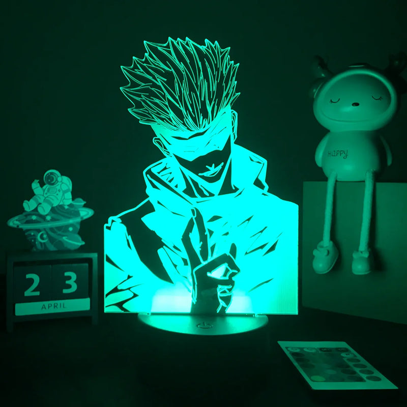 Luminária 3D LED Jujutsu Kaisen – Gojo, Itadori, Megumi & Toji