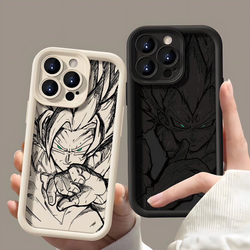 Case Dragon Ball – TPU Premium Preto para iPhone | Estilo Anime & Proteção
