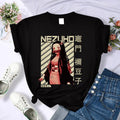 Camiseta Feminina Demon Slayer Nezuko & Tanjirou Estilo Manga Anime
