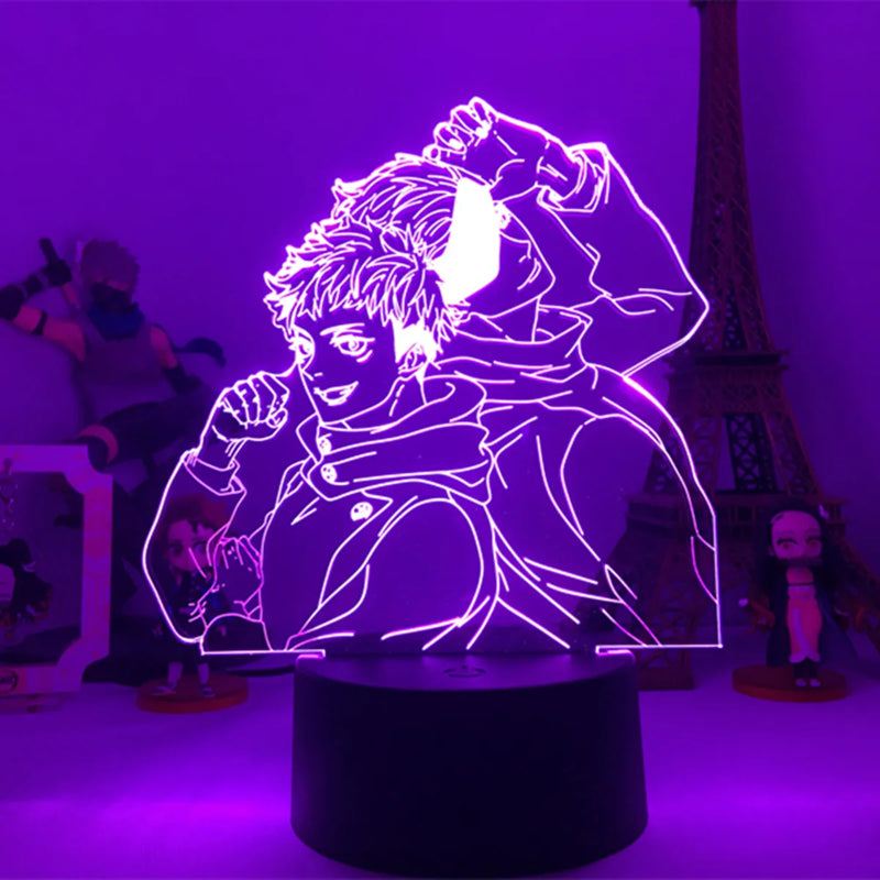 Luminária 3D LED Jujutsu Kaisen – Gojo, Itadori, Megumi & Toji
