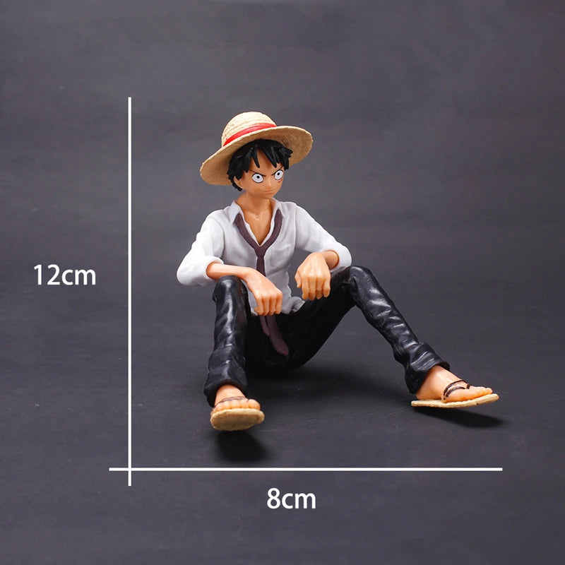 One Piece Figure – 12cm Luffy Sitting, PVC Colecionável