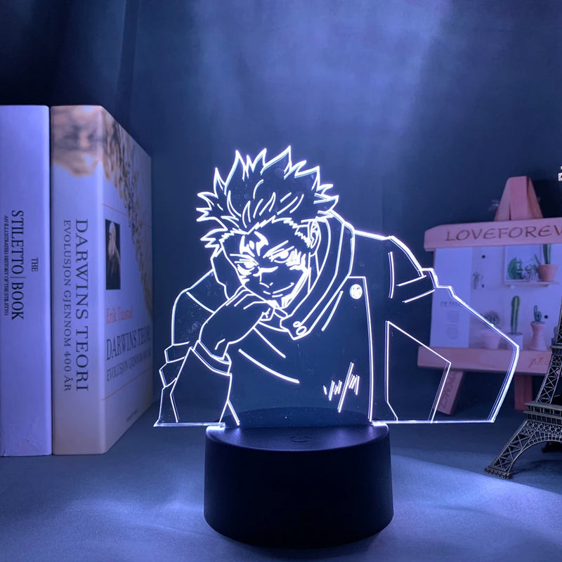 Luminária 3D LED Jujutsu Kaisen – Gojo, Itadori, Megumi & Toji