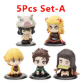 Demon Slayer Figure Set – 15pcs Q Version Sitting Figures, PVC Colecionável