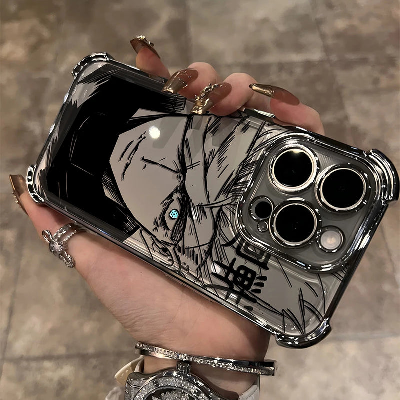 Case Gojo Satoru – Plating Armor Edition para iPhone | Proteção Reforçada & Acabamento Premium
