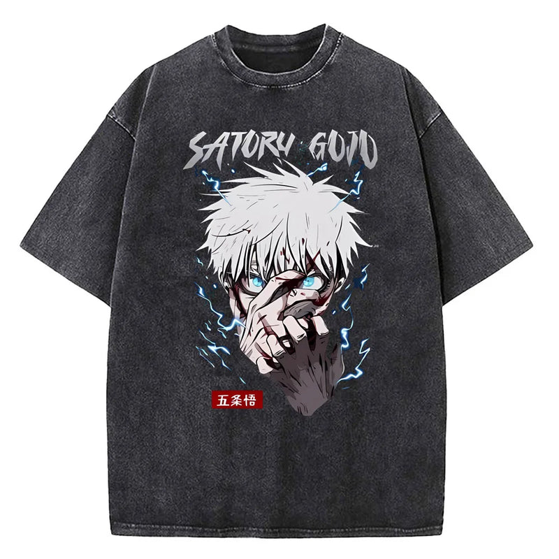 Camiseta Jujutsu Kaisen Gojo Satoru Estilo Vintage Unissex
