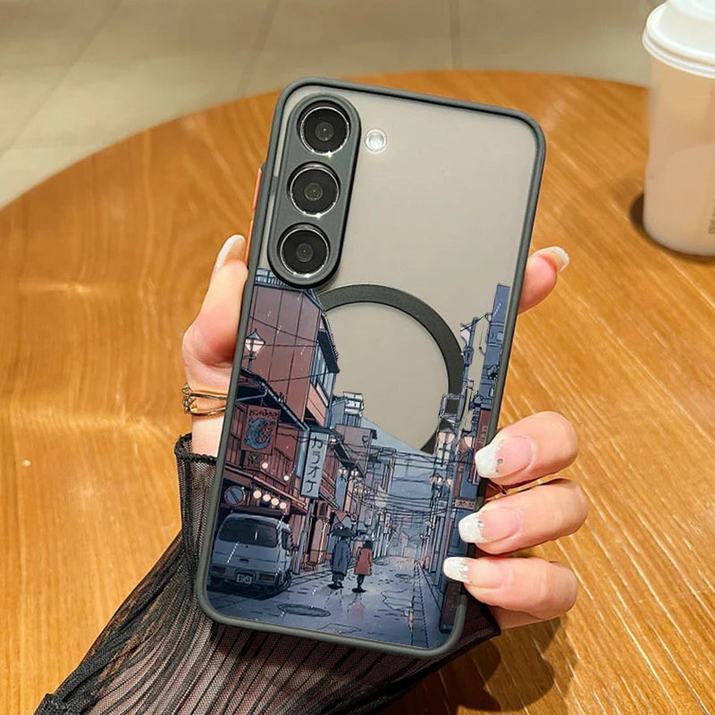 Case Anime Town – Magnética para Samsung (Compatível com MagSafe) | Estilo Premium & Proteção Reforçada