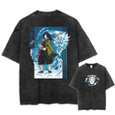 Camiseta Masculina Oversized Demon Slayer Rengoku Kyoujurou Estilo Harajuku Vintage