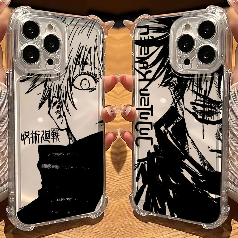 Case Gojo Satoru – Transparent Shockproof Edition para iPhone | Proteção & Estilo Jujutsu Kaisen
