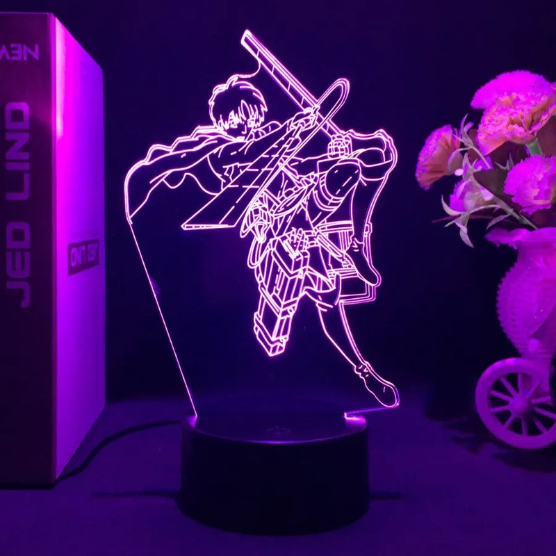 Luminária 3D LED Attack on Titan – Mikasa & Eren